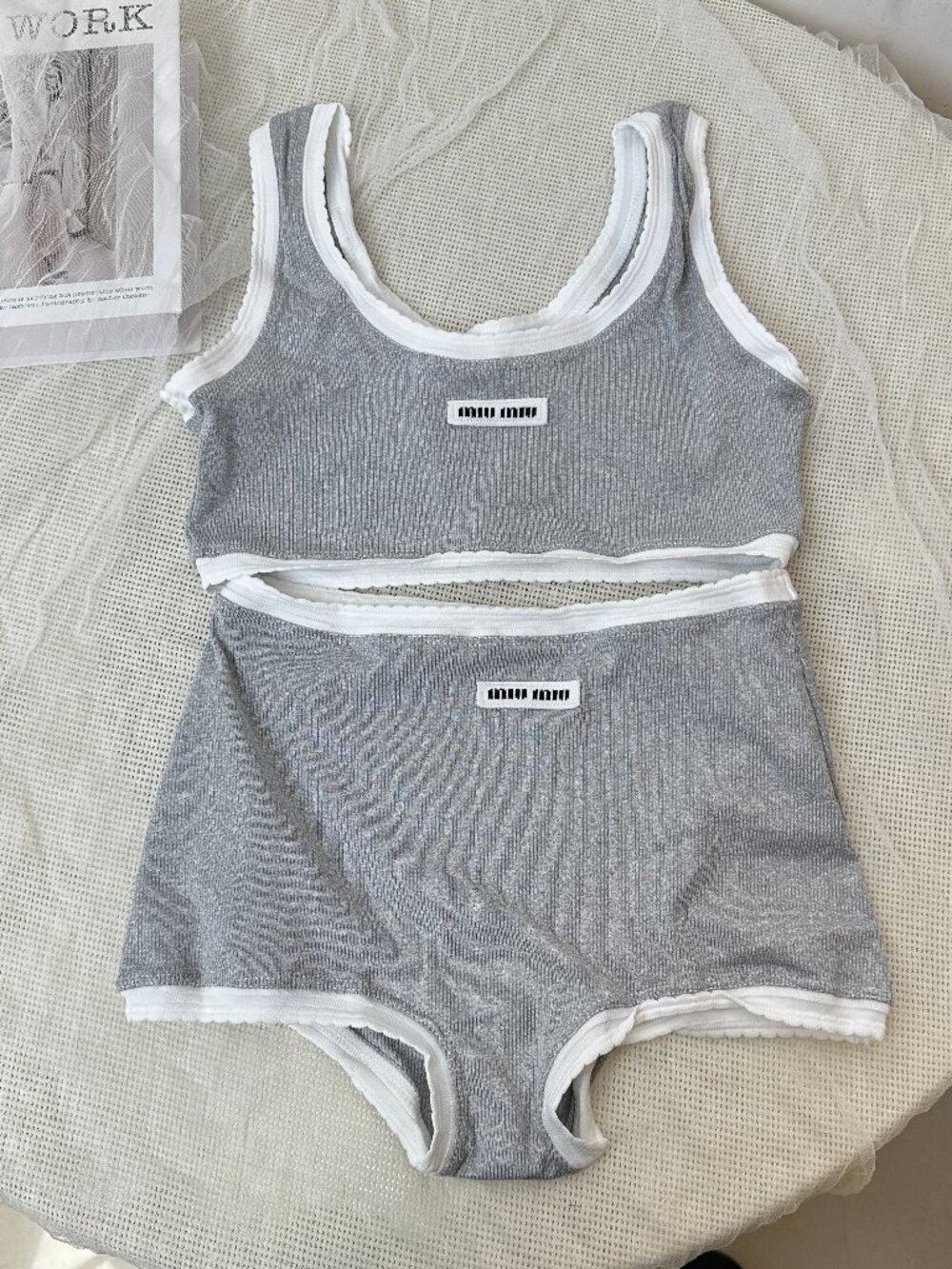 Miu Miu elegant two-piece swimsuit (without padding) Size S